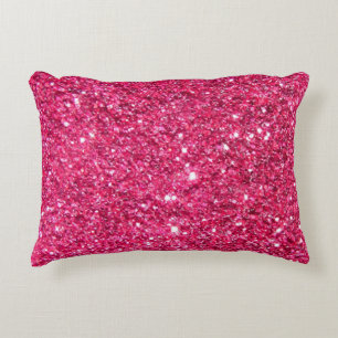 Glamour Hot Pink Glitter Decorative Pillow