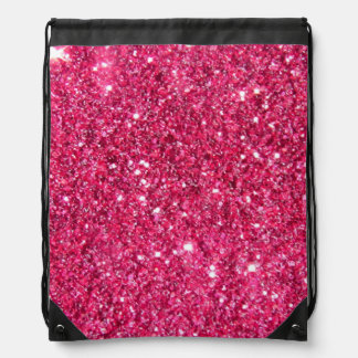 Glamour Hot Pink Glitter Drawstring Bag