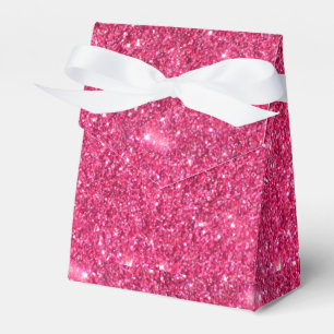 Glamour Hot Pink Glitter Favor Boxes