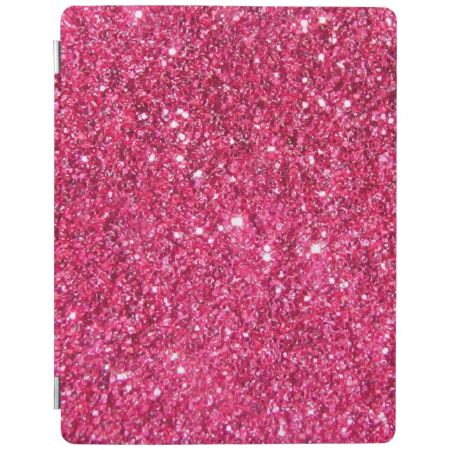 Glamour Hot Pink Glitter iPad Smart Cover (Front)