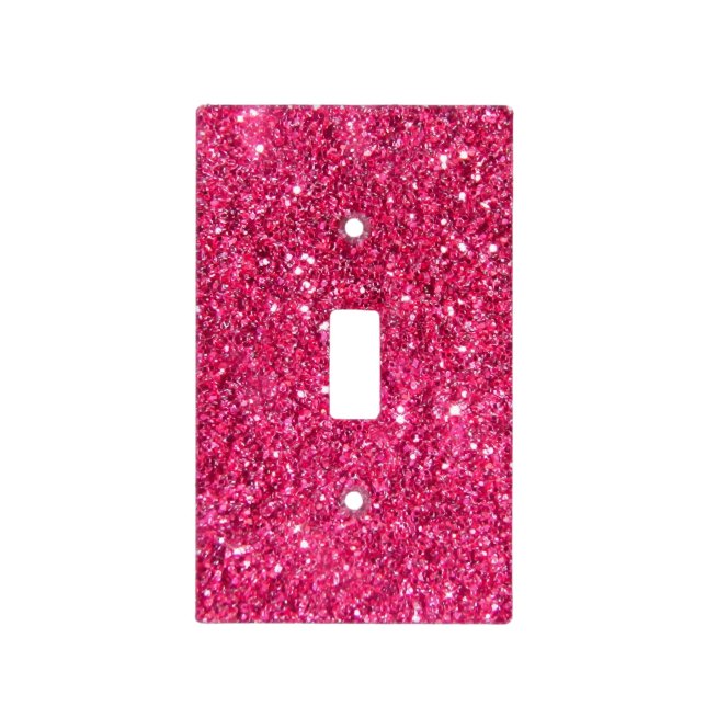 Glamour Hot Pink Glitter Light Switch Cover (Front)