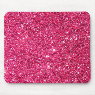 Glamour Hot Pink Glitter Mouse Pad