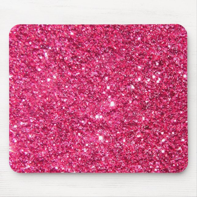Glamour Hot Pink Glitter Mouse Pad (Front)