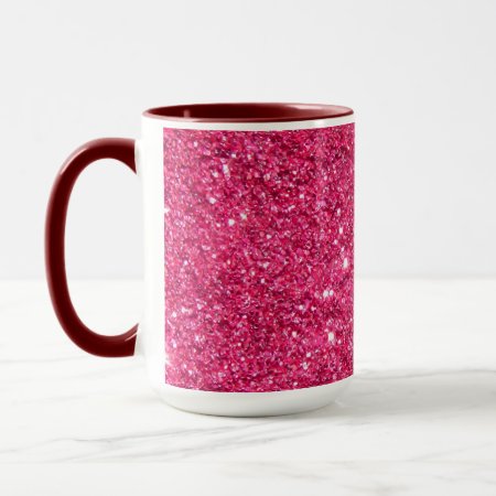 Glamour Hot Pink Glitter Mug