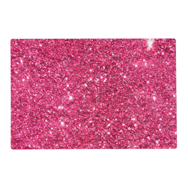 Glamour Hot Pink Glitter Placemat Zazzle