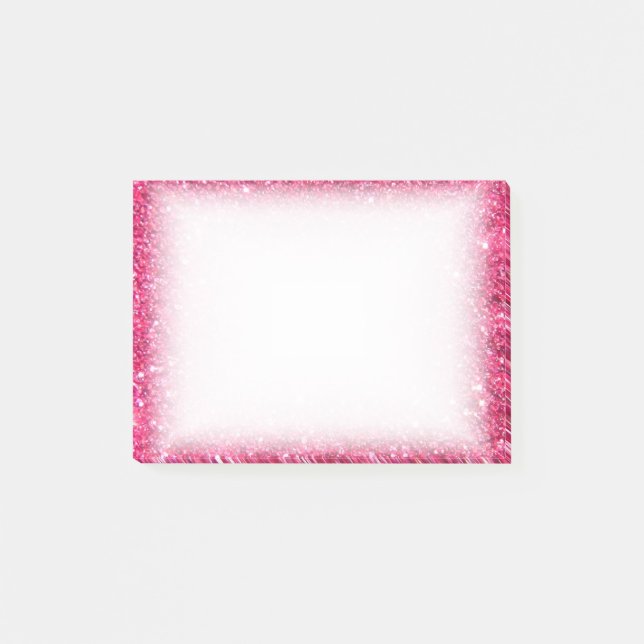 Glamour Hot Pink Glitter Post-it Notes (Front)