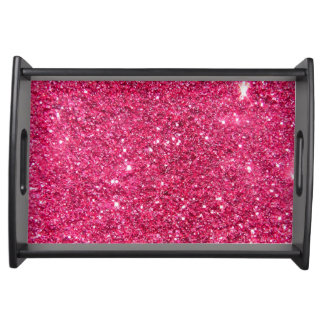 Glamour Hot Pink Glitter Serving Tray