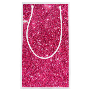 Glamour Hot Pink Glitter Small Gift Bag