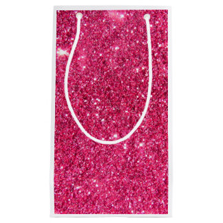 Glamour Hot Pink Glitter Small Gift Bag