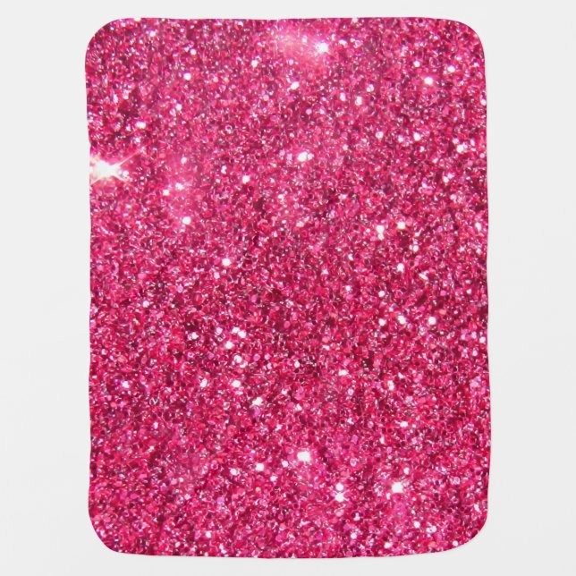 Glamour Hot Pink Glitter Stroller Blanket (Front)