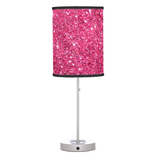Glamour Hot Pink Glitter Table Lamp (Back)