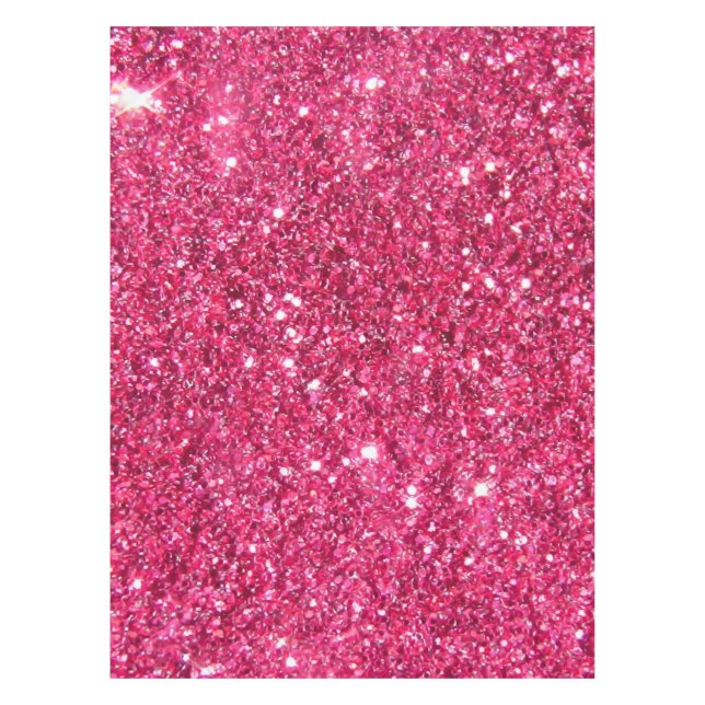 Glamour Hot Pink Glitter Tablecloth (Front)