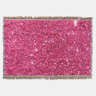Glamour Hot Pink Glitter Throw Blanket