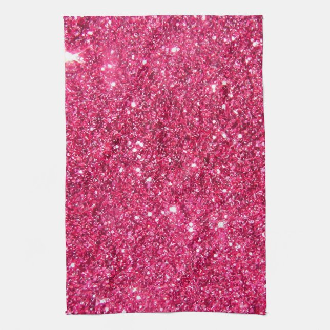 Glamour Hot Pink Glitter Towel (Vertical)