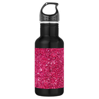 Glamour Hot Pink Glitter Water Bottle