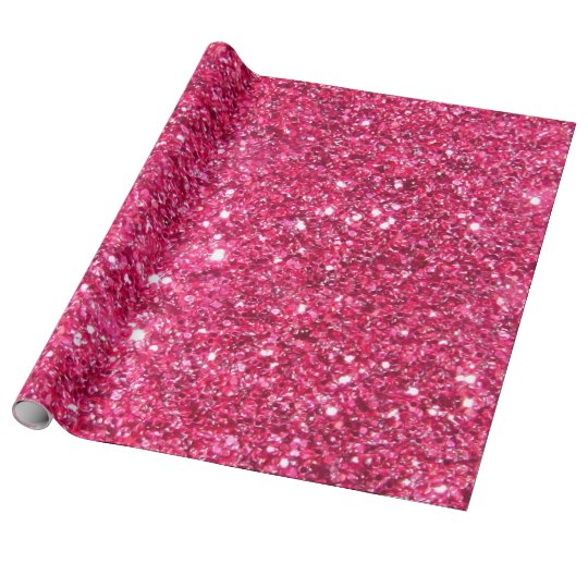 Glamour Hot Pink Glitter Wrapping Paper