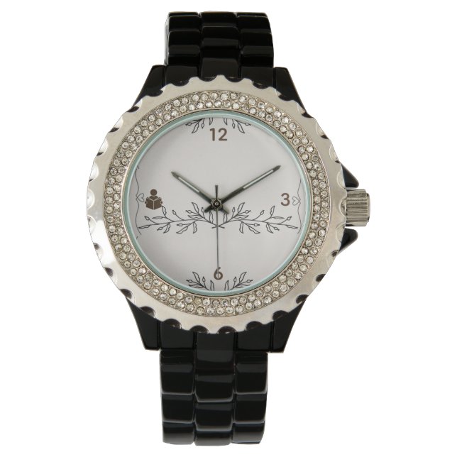 Glamour in Time – Custom Women’s Rhinestone Watch (Front)