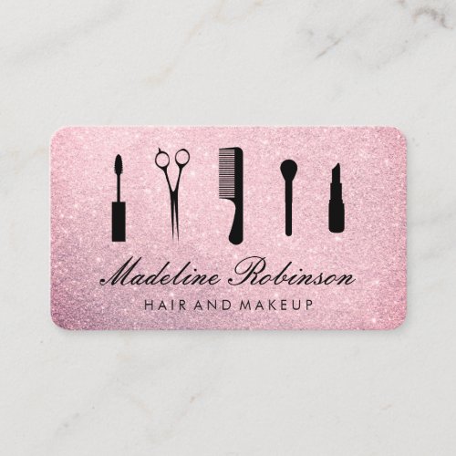 Glamour Kit Tools with Elegant Ruby Glitter Business Card