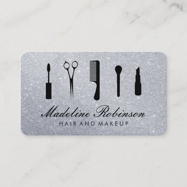 Glamour Kit with Elegant Glitter Business Card (Front)