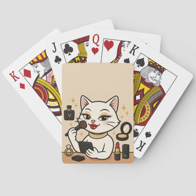 Glamour Kitty: Bling Life in Full Makeup Poker Cards (Back)