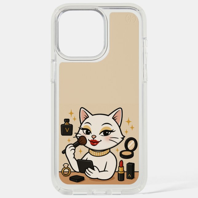 Glamour Kitty: Bling Life in Full Makeup Speck iPhone Case (Front)