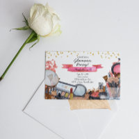 Glamour Makeup Birthday Party Invitation