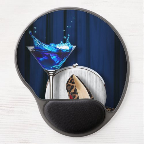 glamour martini cocktail party girl stilletos gel mouse pad