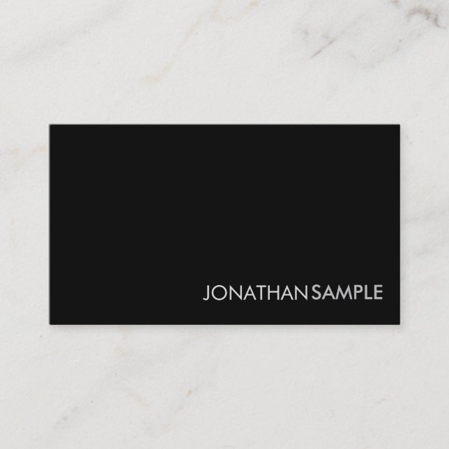 Glamour Modern Design Black White Luxury Plain Business Card (Front)