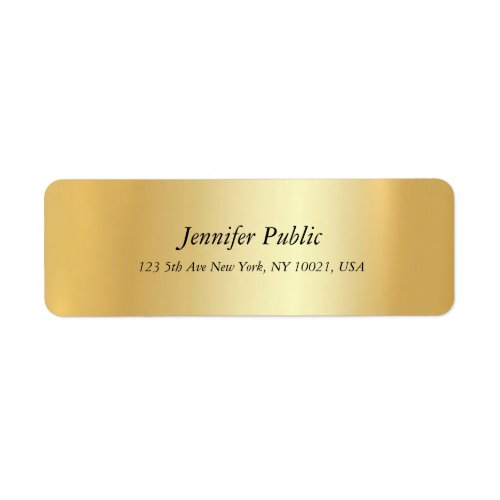 Glamour Modern Elegant Gold Cursive Text Simple Label