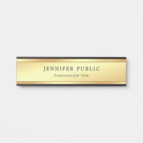 Glamour Modern Gold Look Template Sophisticated Door Sign