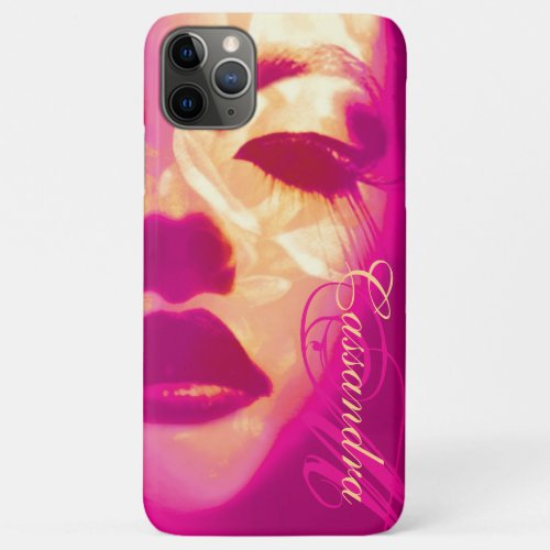 Glamour painted face pink fashion iphone case