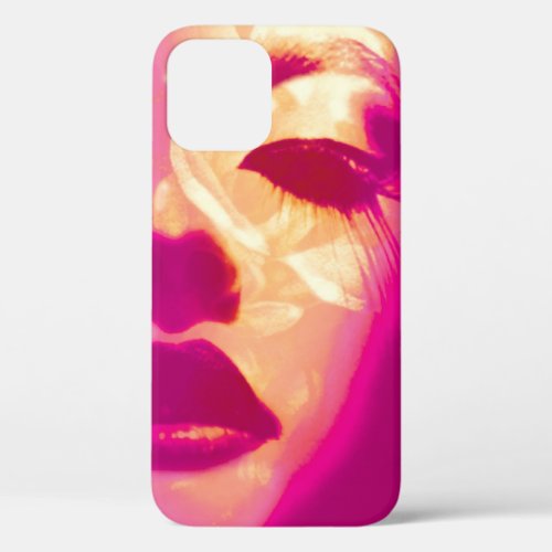 Glamour painted pink fashion girls face iPhone 12 pro case