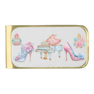 Glamour Piano  Gold Finish Money Clip
