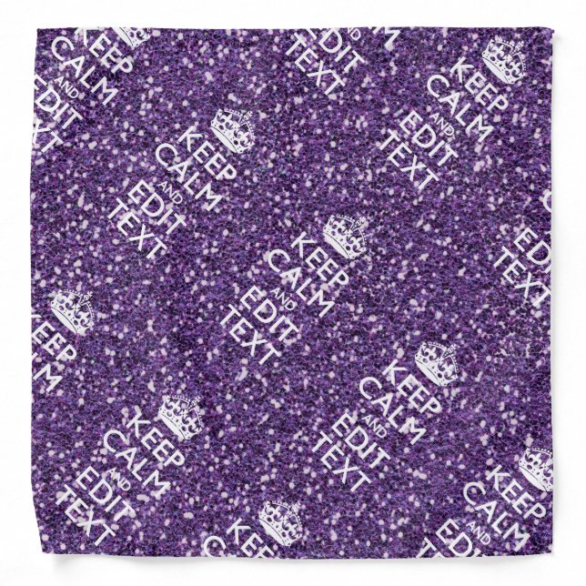 Glamour Purple Keep Calm Personalized Bandana (Front)