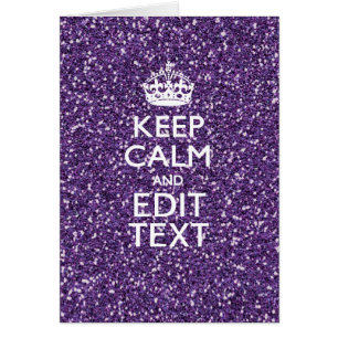 Glamour Purple Keep Calm Personalized Cards