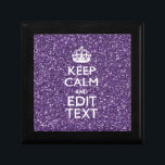 Glamour Purple Keep Calm Personalized Gift Box<br><div class="desc">Your personalized Keep Calm saying on a fine custom purple glamour style decor. A personalized Keep Calm style saying on a one of a kind gift. Humorous or whimsical try on your creative words on two editable lines of text. Remember to use CAPITAL letters for best results. Use the "Ask...</div>
