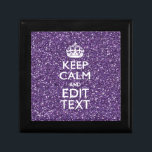 Glamour Purple Keep Calm Personalized Gift Box<br><div class="desc">Your personalized Keep Calm saying on a fine custom purple glamour style decor. A personalized Keep Calm style saying on a one of a kind gift. Humorous or whimsical try on your creative words on two editable lines of text. Remember to use CAPITAL letters for best results. Use the "Ask...</div>
