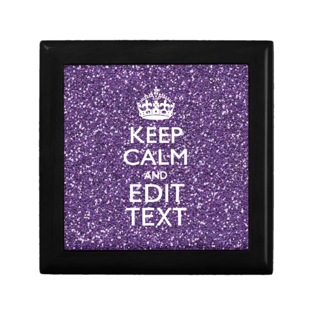 Glamour Purple Keep Calm Personalized Gift Box (Front)