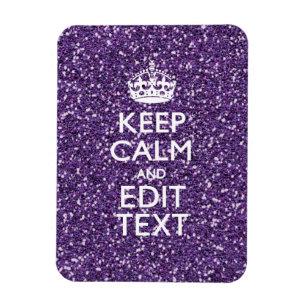Glamour Purple Keep Calm Personalized Magnet