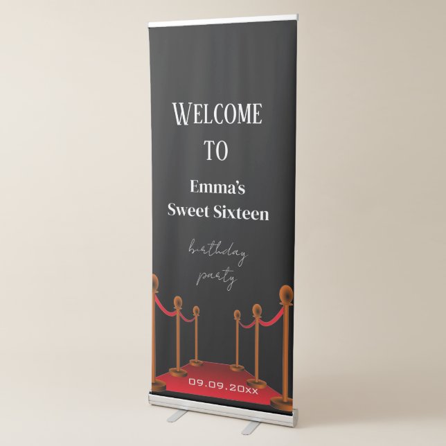 Glamour Red Carpet Sweet 16th Birthday Party  Retractable Banner (3/4)