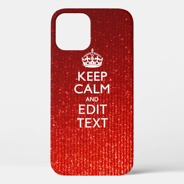 Glamour Red Festive Personalized Keep Calm Case-Mate iPhone Case (Back)