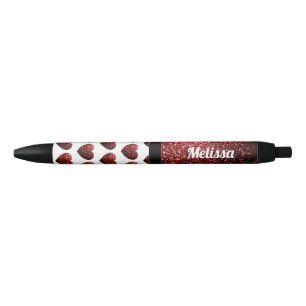 Glamour Red Glitter sparkles Heart Personalize Pen