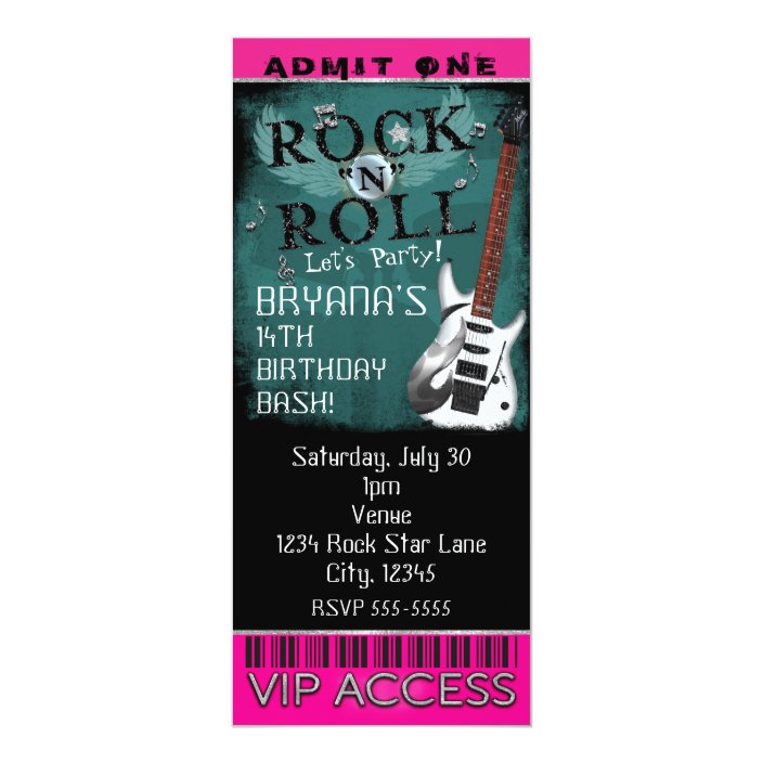 Glamour Rock N Roll Star Birthday Ticket Vip Party Invitation Zazzle Com glamour rock n roll star birthday ticket vip party invitation zazzle com