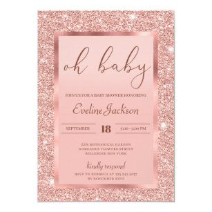 glam baby shower invitations