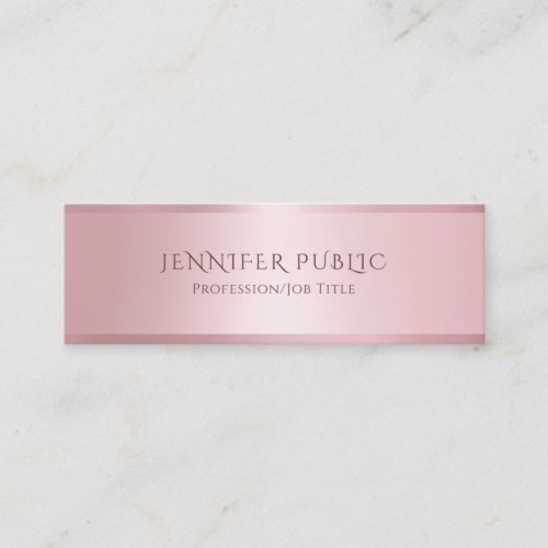 Glamour Rose Gold Modern Elegant Template Mini Business Card