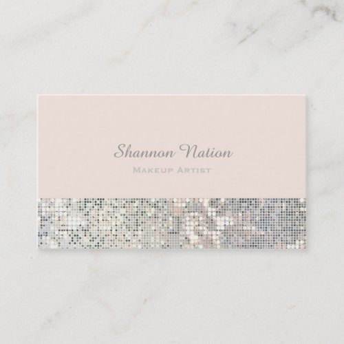 Glamour Sequin Glitter Blush Pink Business Card