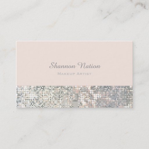 Customizable Glamour Sequin Glitter Blush Pink Business Card