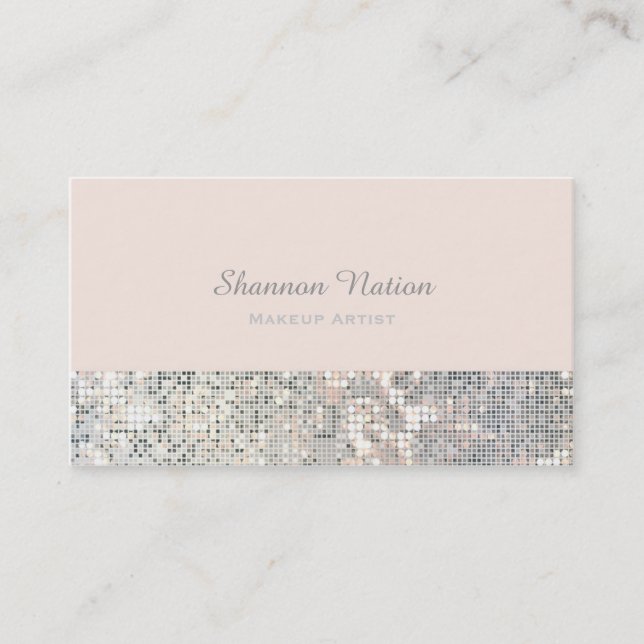 Glamour Sequin Glitter Blush Pink Business Card (Front)