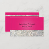 Glamour Sequin Glitter Hot Pink Glam Business Card (Front/Back)