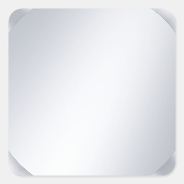 Glamour Silver Look Blank Elegant Template Square Sticker (Front)